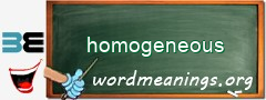 WordMeaning blackboard for homogeneous